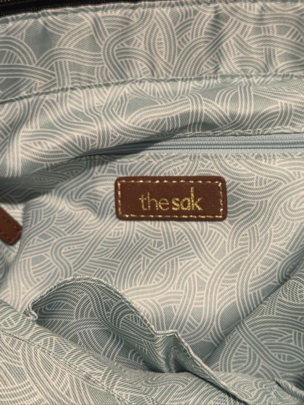 The Sak- Ashby Pebbled Black & Gray Colorblock Leather Satchel with Tassel - Picture 6 of 7